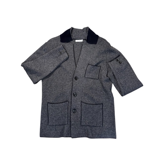 Emozioni Uomo navy blue tunic length button down cardigan MADE IN ITALY - Picture 1 of 4